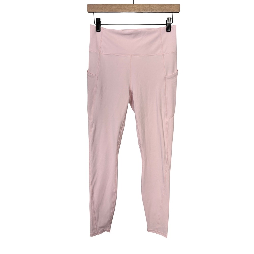 Fabletics PureLuxe High Waisted Leggings Pink Side Pockets Medium